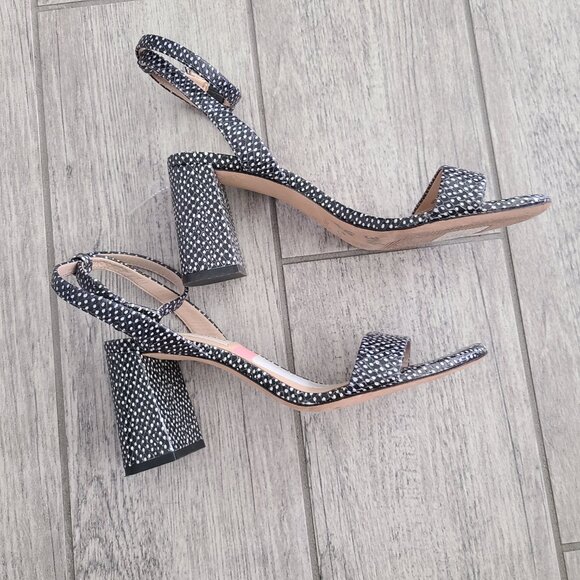 Antonio Melani women's black and white open toe sandal block heel size 6 - Picture 10 of 13